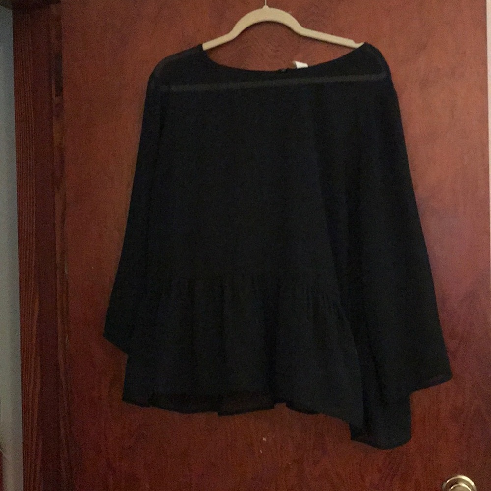 Sheer black blouse